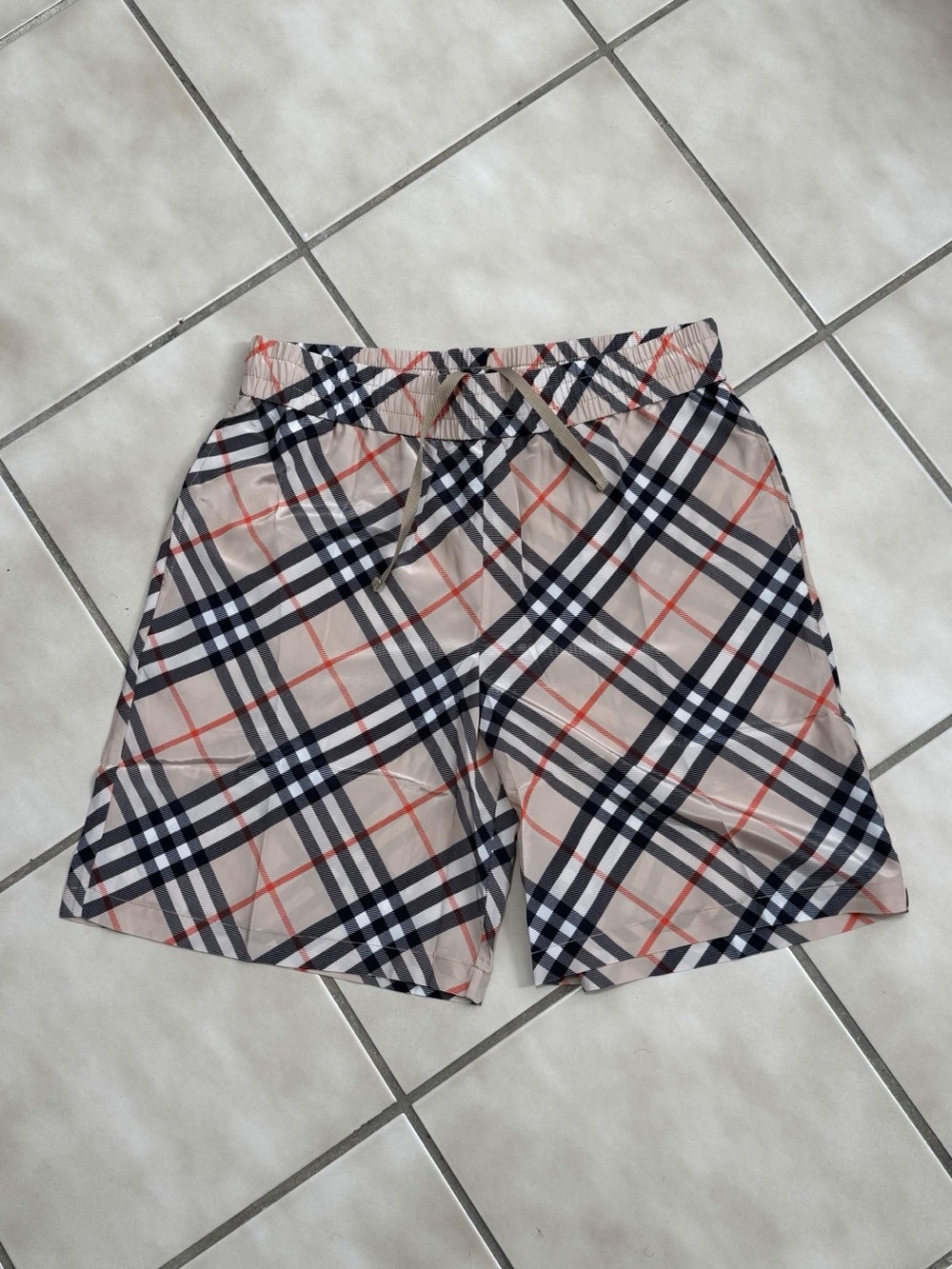 Pre-Owned Burberry Mens Check Silk Shorts